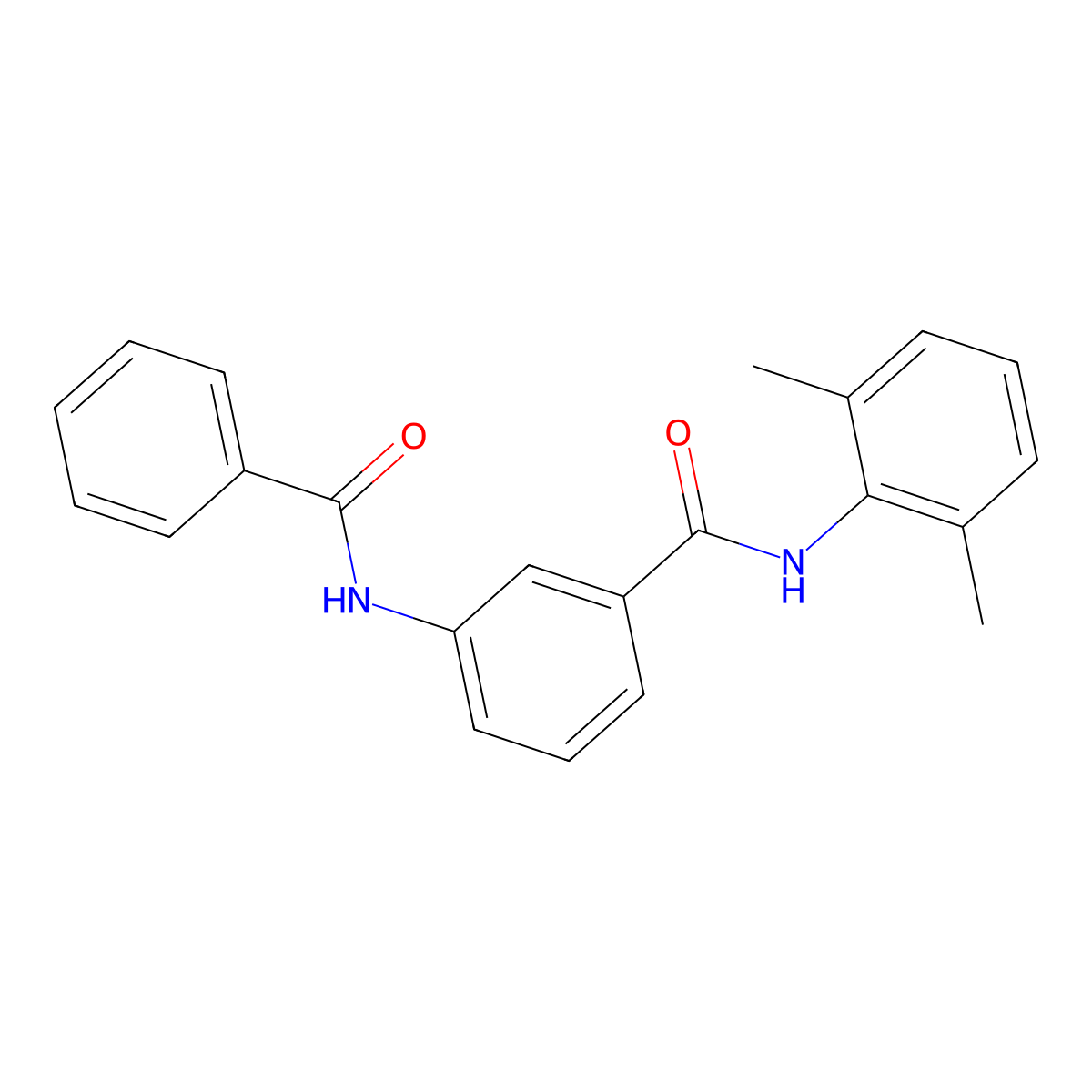 3-benzamido-N-(2,6-dimethylphenyl)benzamide molecular structure, CAS 14309-74-1