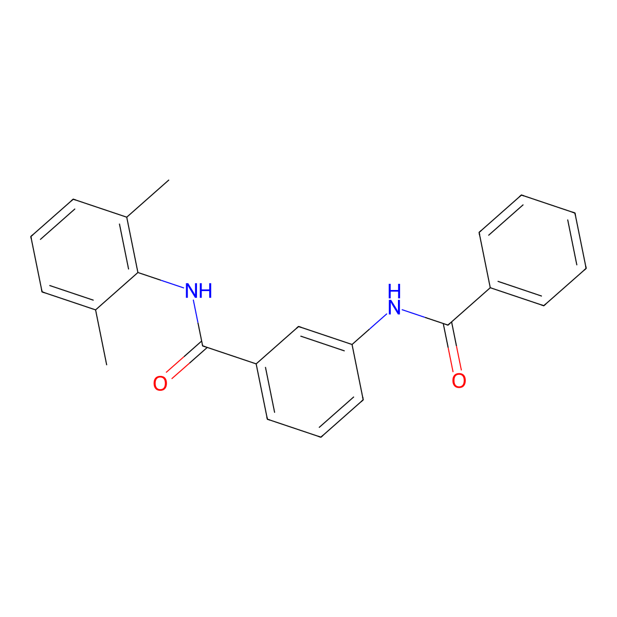 3-benzamido-N-(2,6-dimethylphenyl)benzamide molecular structure, CAS 14309-74-1