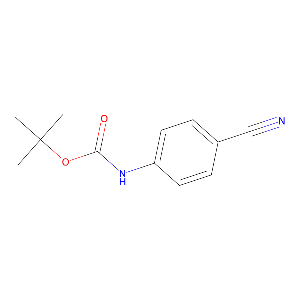 Tert-butyl 4-cyanophenylcarbamate molecular structure, CAS 143090-18-0