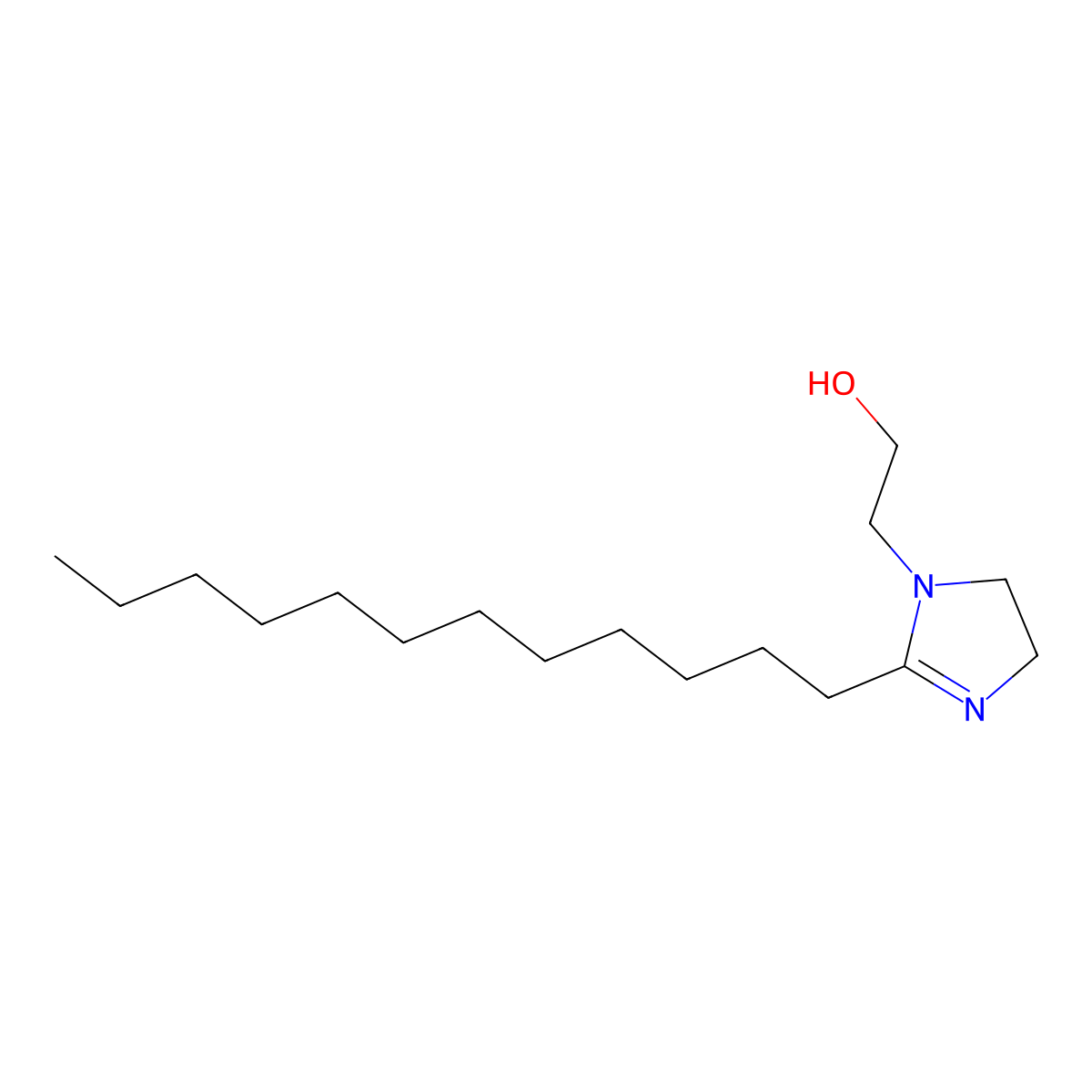 1H-Imidazole-1-ethanol, 2-dodecyl-4,5-dihydro- molecular structure, CAS 143090-45-3