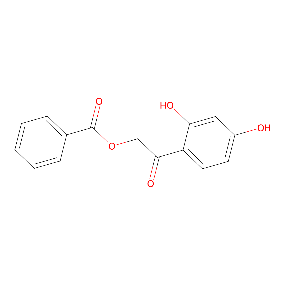 2-(2,4-Dihydroxyphenyl)-2-oxoethyl benzoate molecular structure, CAS 143091-87-6