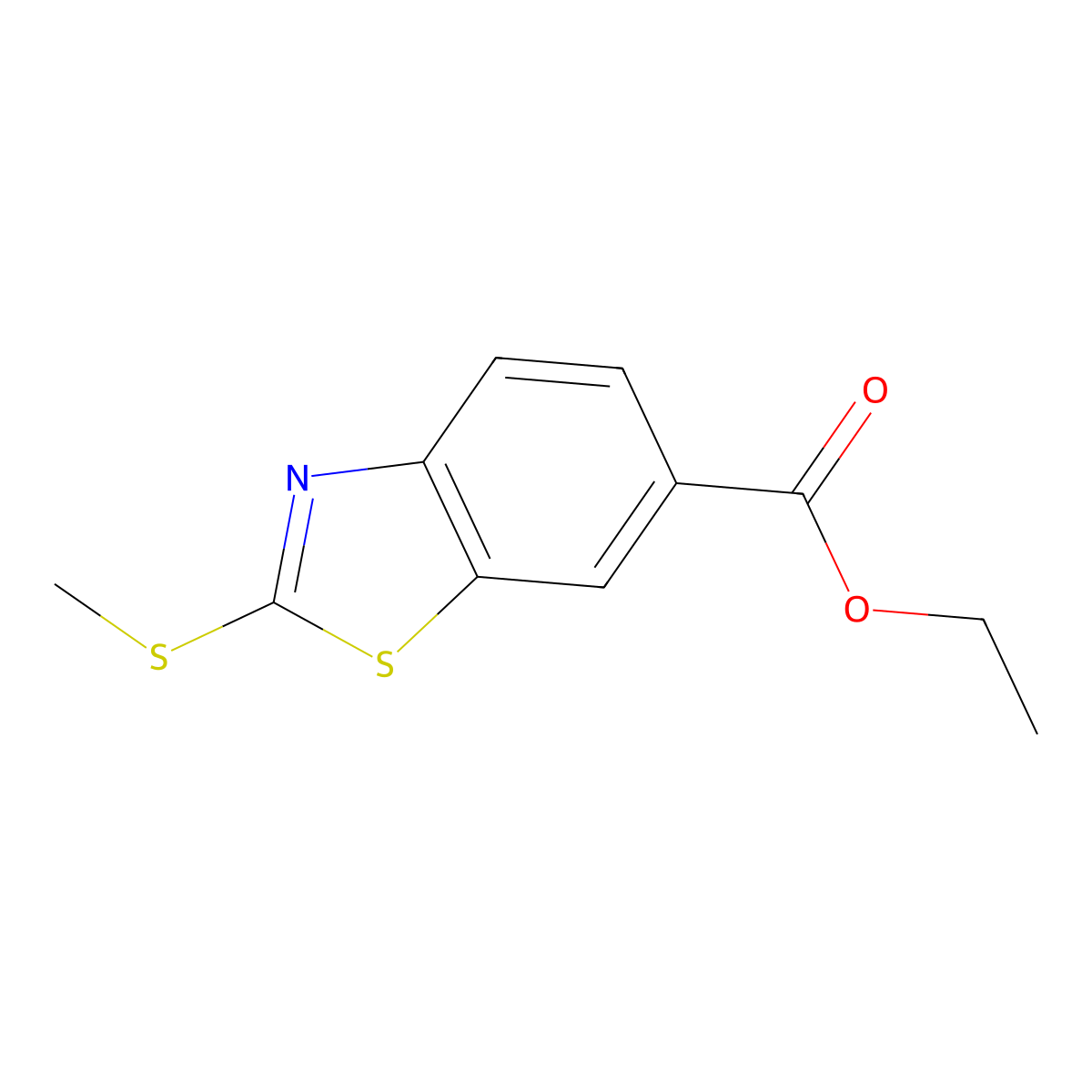 Ethyl 2-(methylsulfanyl)-1,3-benzothiazole-6-carboxylate molecular structure, CAS 1430932-50-5