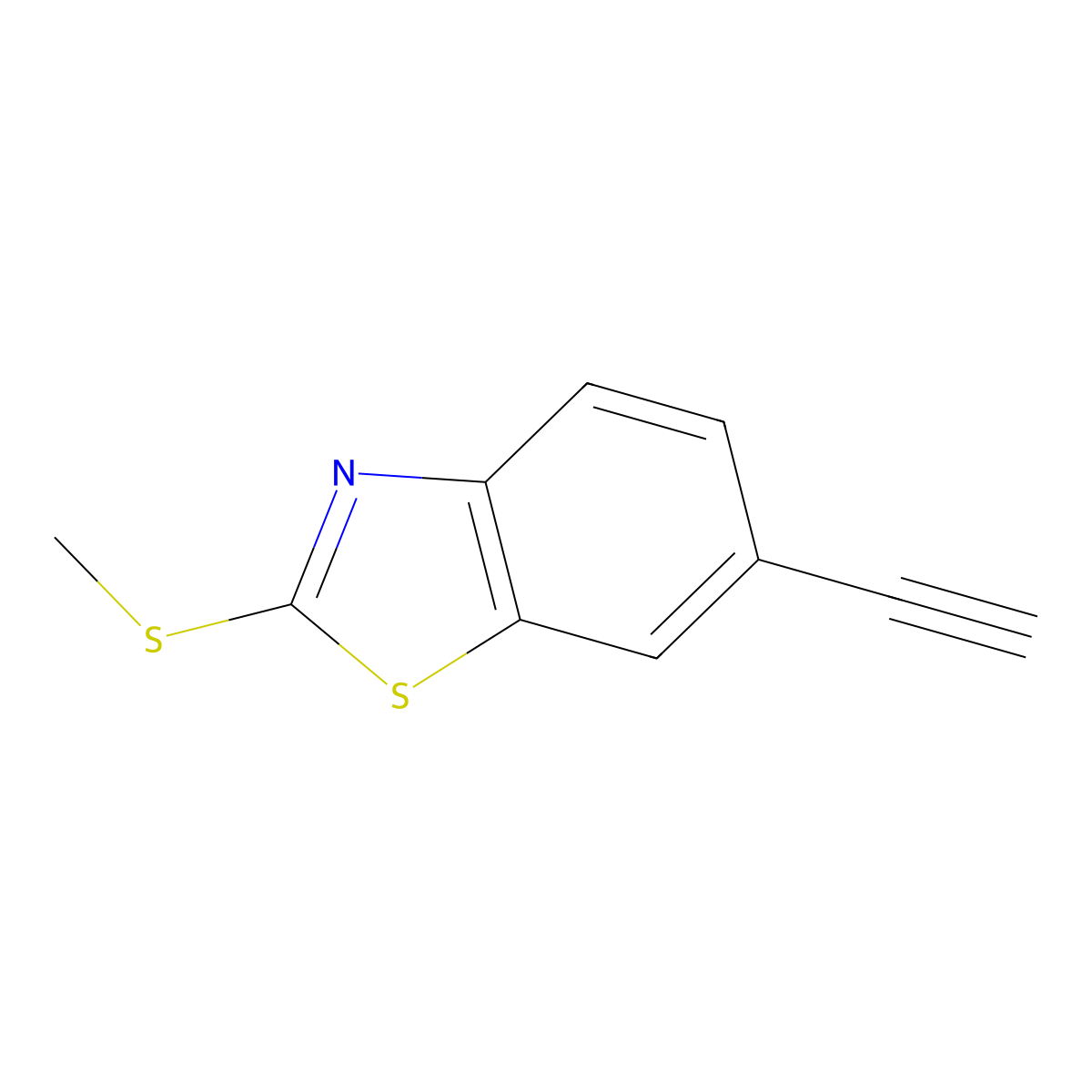 6-Ethynyl-2-(methylsulfanyl)-1,3-benzothiazole molecular structure, CAS 1430933-29-1