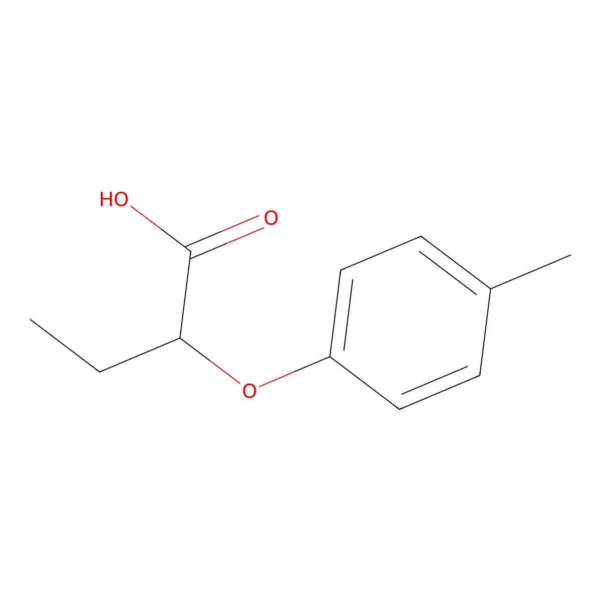 2-(4-Methylphenoxy)butanoic acid molecular structure, CAS 143094-64-8