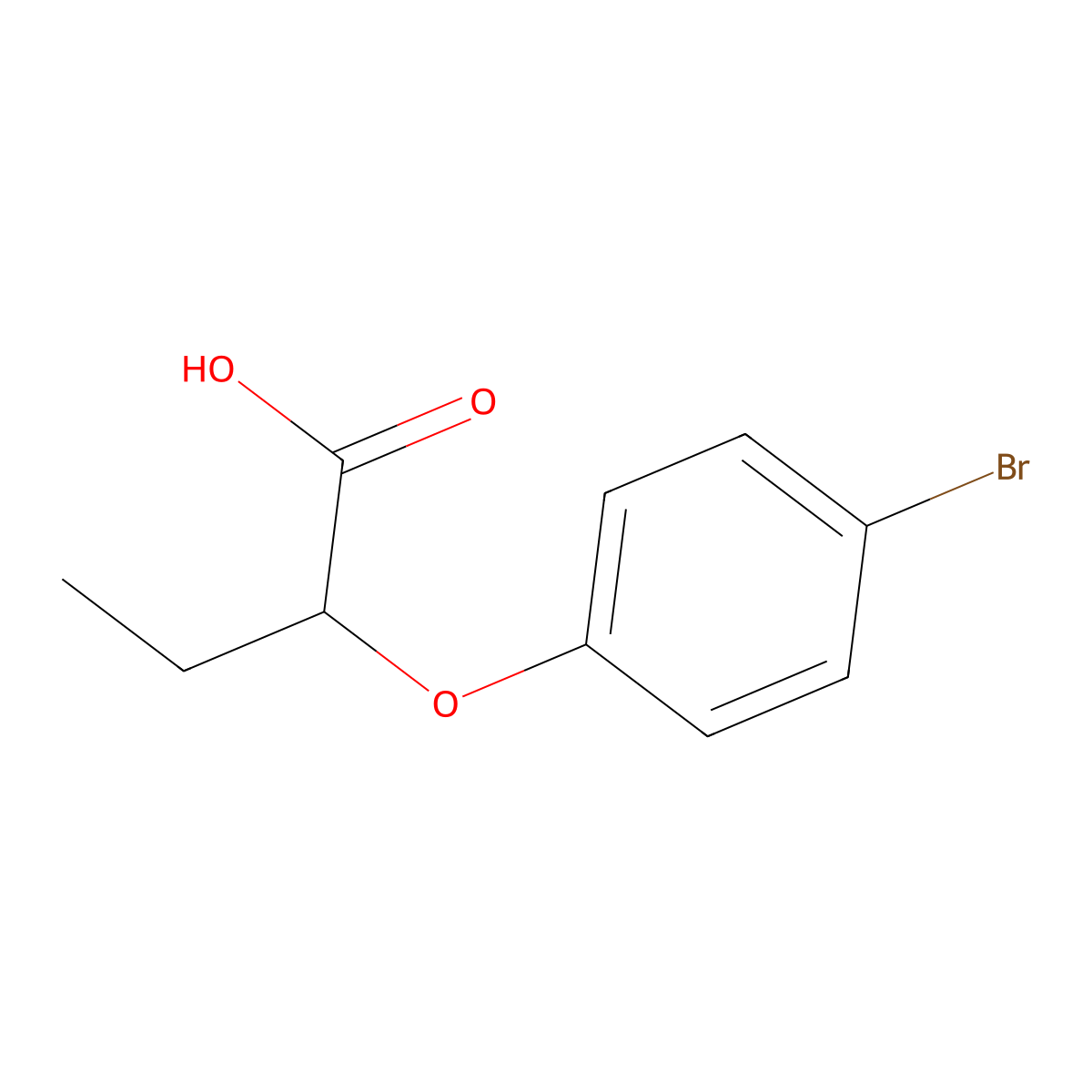 2-(4-Bromophenoxy)butanoic acid molecular structure, CAS 143094-65-9
