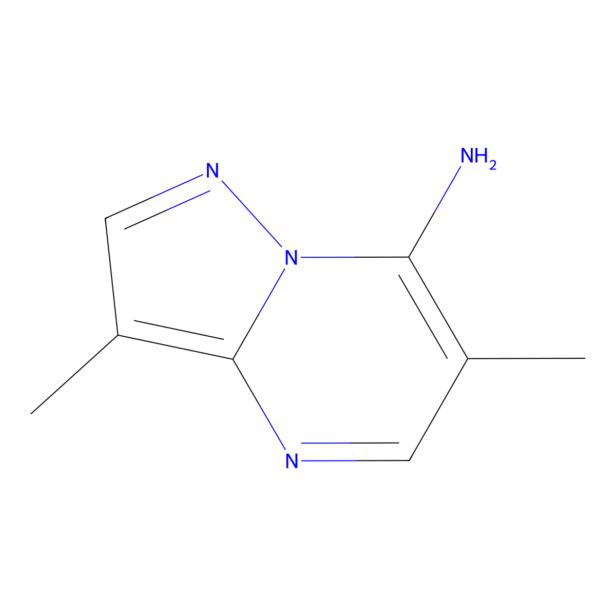 3,6-Dimethylpyrazolo[1,5-a]pyrimidin-7-amine molecular structure, CAS 1431-00-1