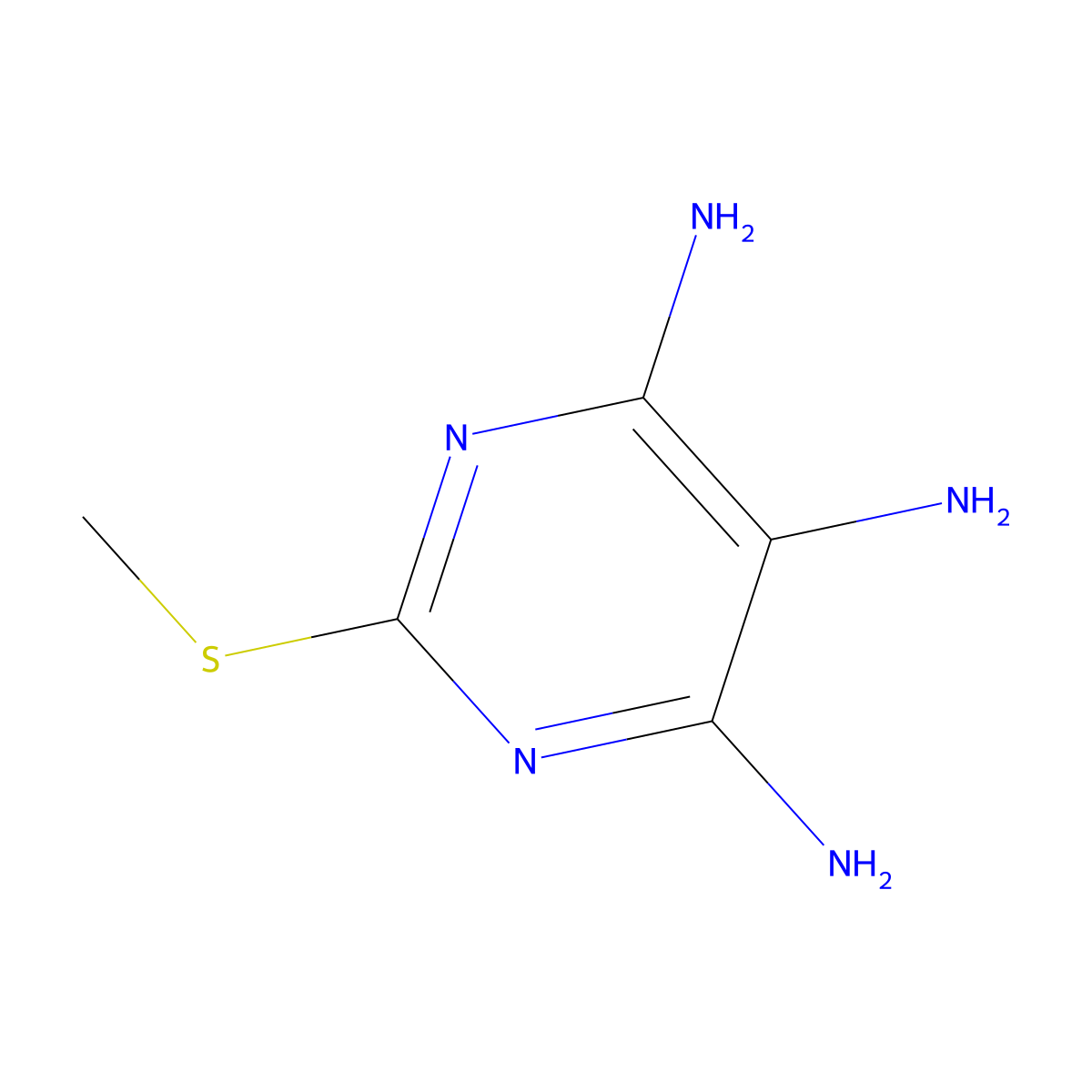 4,5,6-Triamino-2-(methylsulfanyl)pyrimidine molecular structure, CAS 1431-40-9
