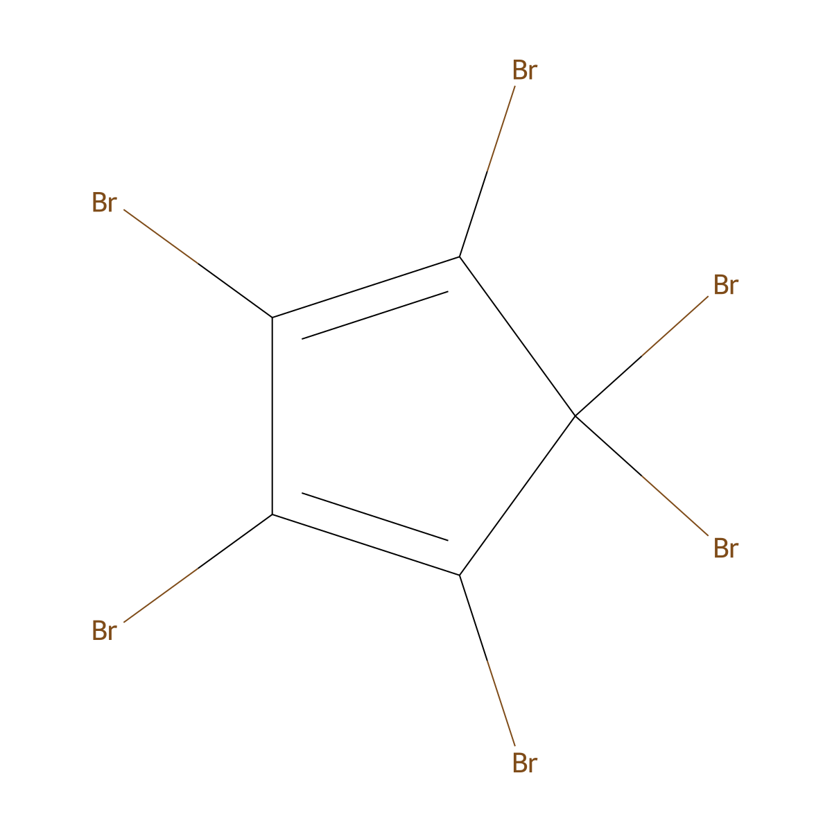 1,2,3,4,5,5-Hexabromocyclopenta-1,3-diene molecular structure, CAS 14310-17-9