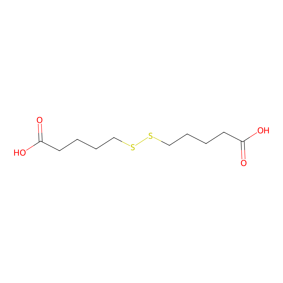 5,5'-Disulfanediyldipentanoic acid molecular structure, CAS 14310-39-5