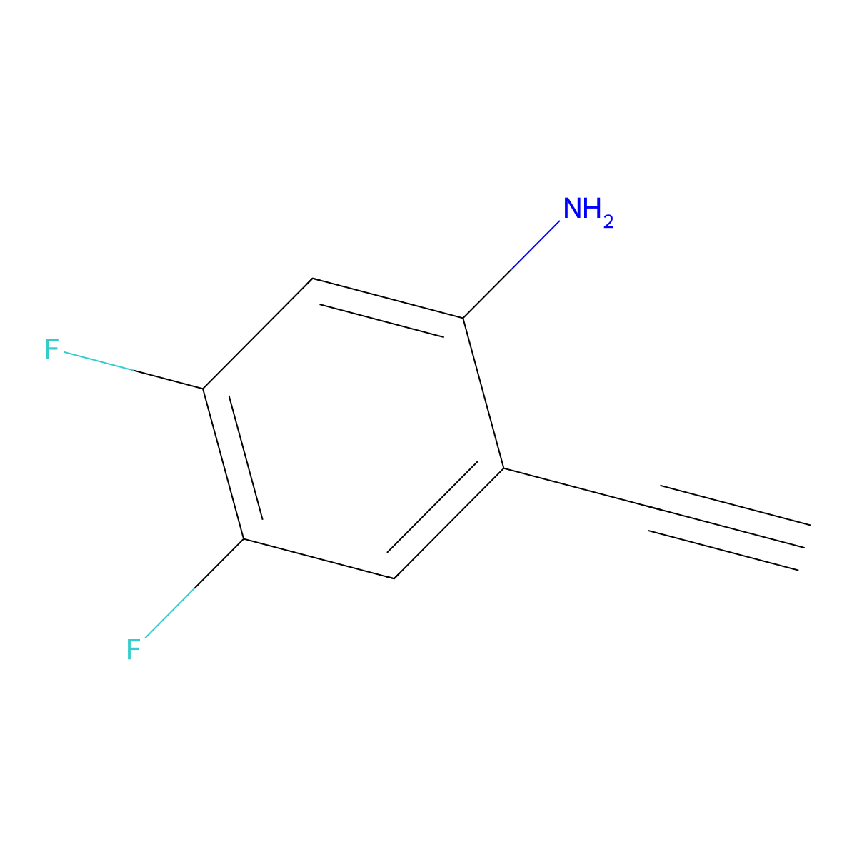 2-Ethynyl-4,5-difluoroaniline molecular structure, CAS 143101-25-1