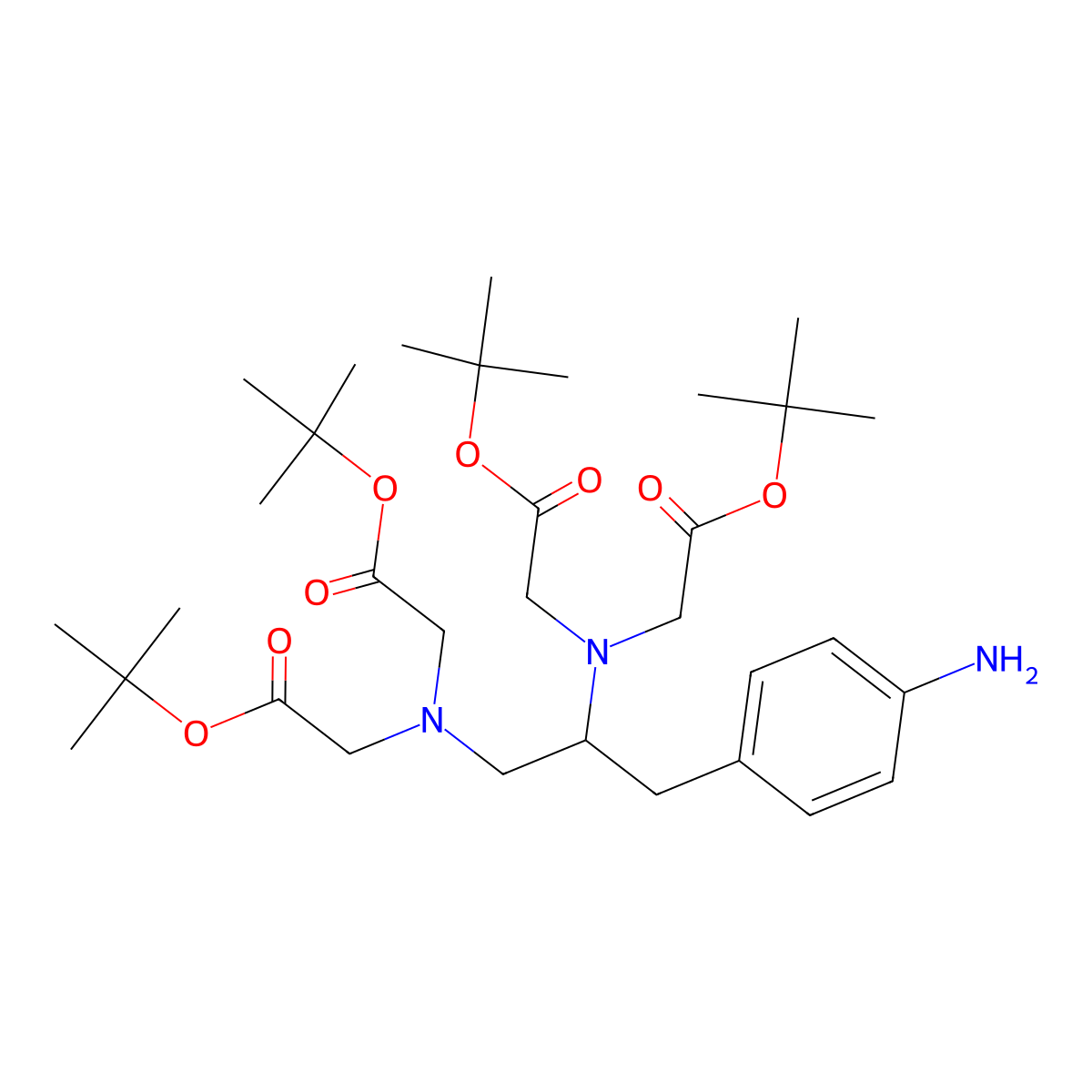(S)-4-Aminobenzyl Ethylenediaminetetraacetic Acid Tetra(t-butyl) Ester molecular structure, CAS 143106-46-1