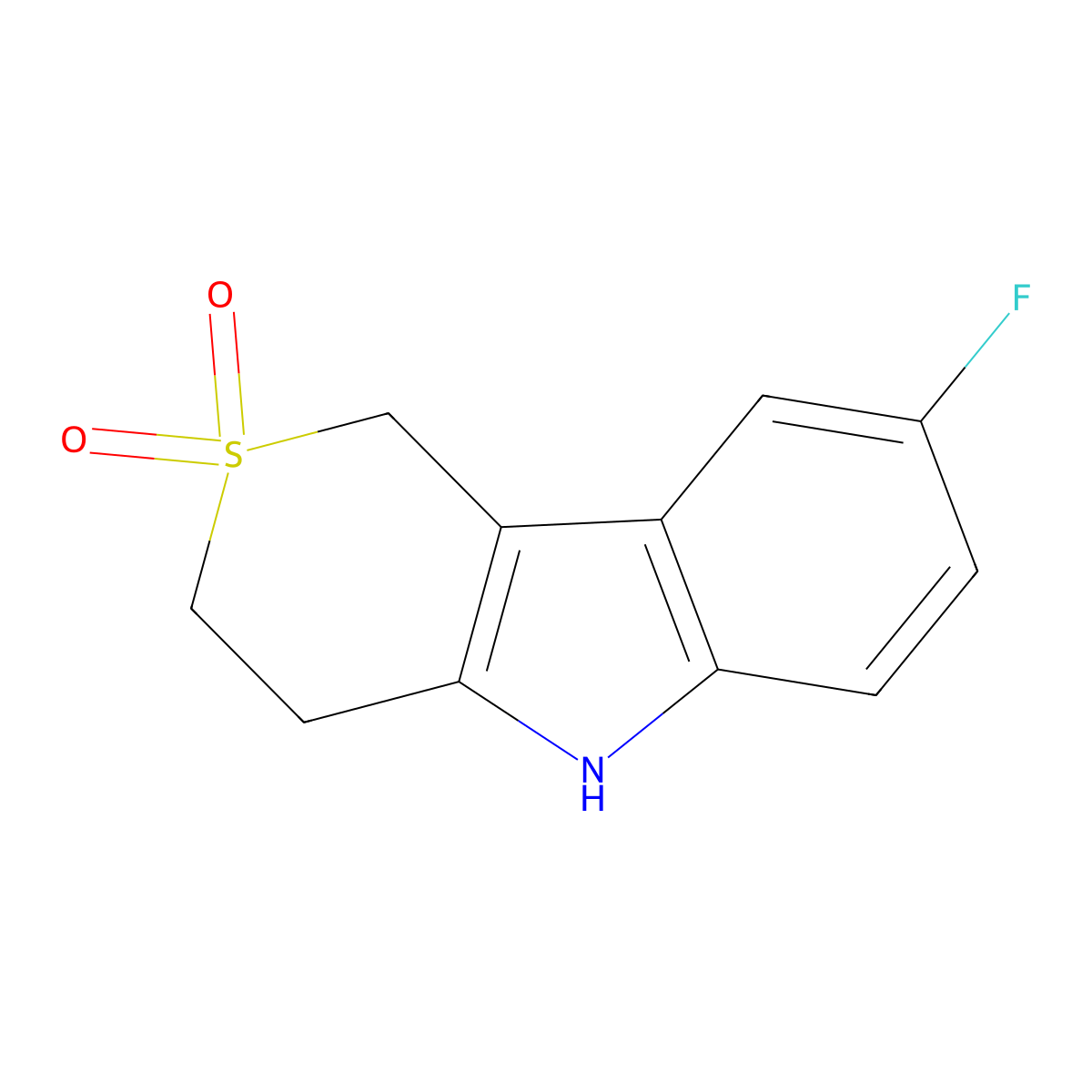 8-Fluoro-1,3,4,5-tetrahydrothiopyrano[4,3-b]indole 2,2-dioxide molecular structure, CAS 1431081-09-2