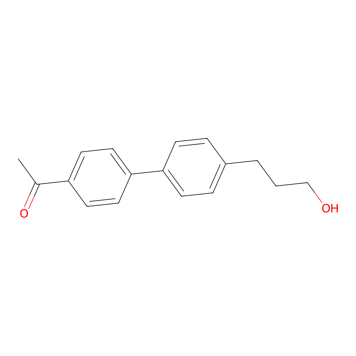 1-[4'-(3-Hydroxypropyl)[1,1'-biphenyl]-4-yl]ethan-1-one molecular structure, CAS 143109-82-4