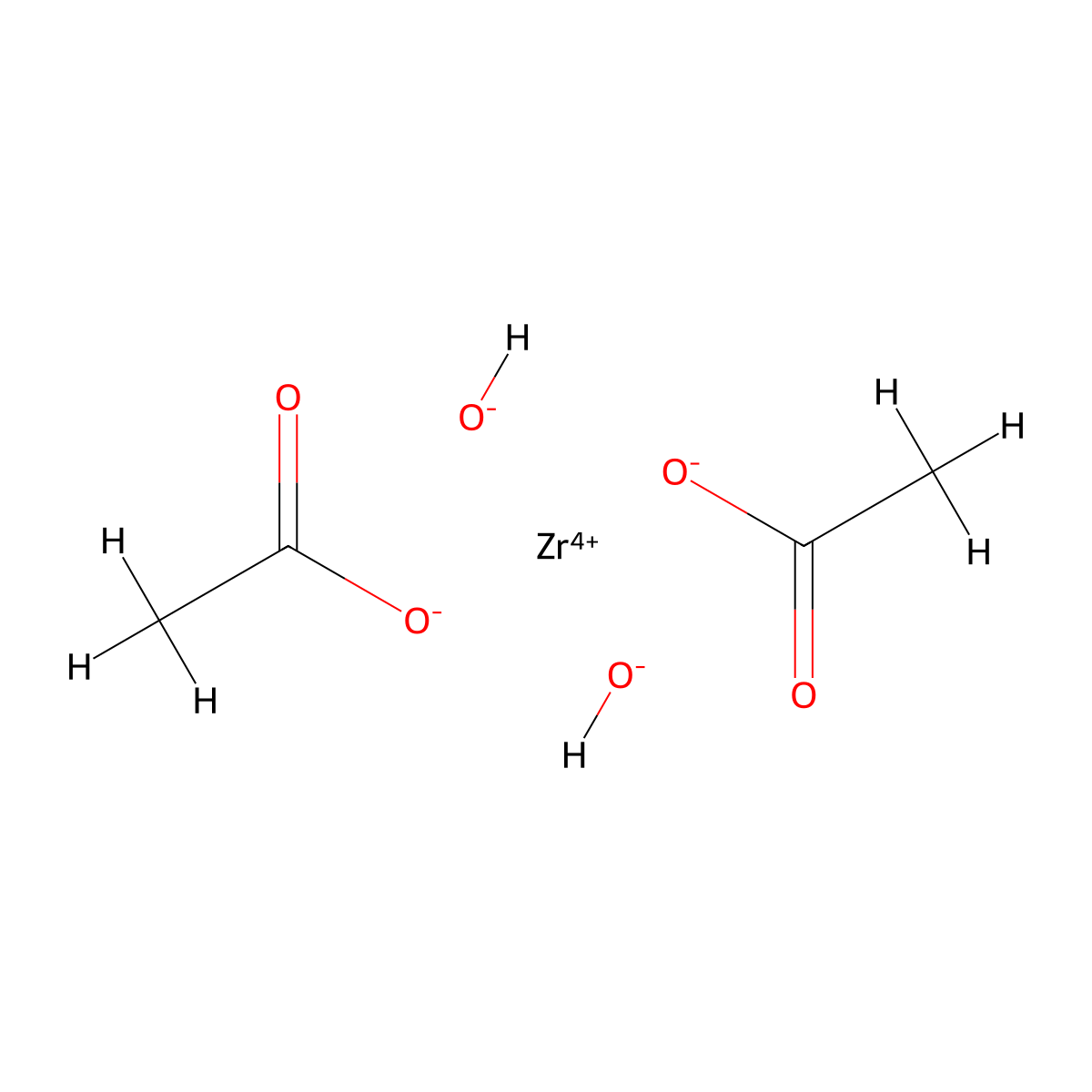Bis(acetato-O)dihydroxyzirconium molecular structure, CAS 14311-93-4