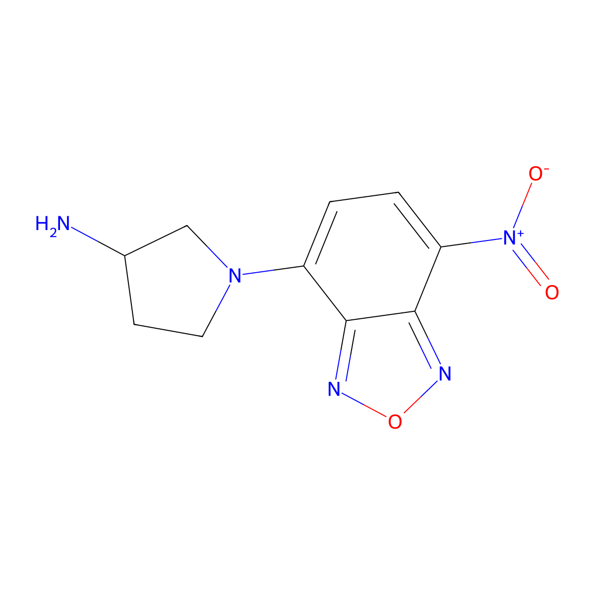 (S)-(+)-4-(3-Amino-pyrrolidino)-7-nitrobenzofurazan molecular structure, CAS 143112-52-1