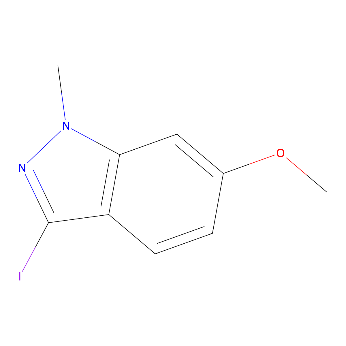 3-Iodo-6-methoxy-1-methyl-1H-indazole molecular structure, CAS 1431163-17-5