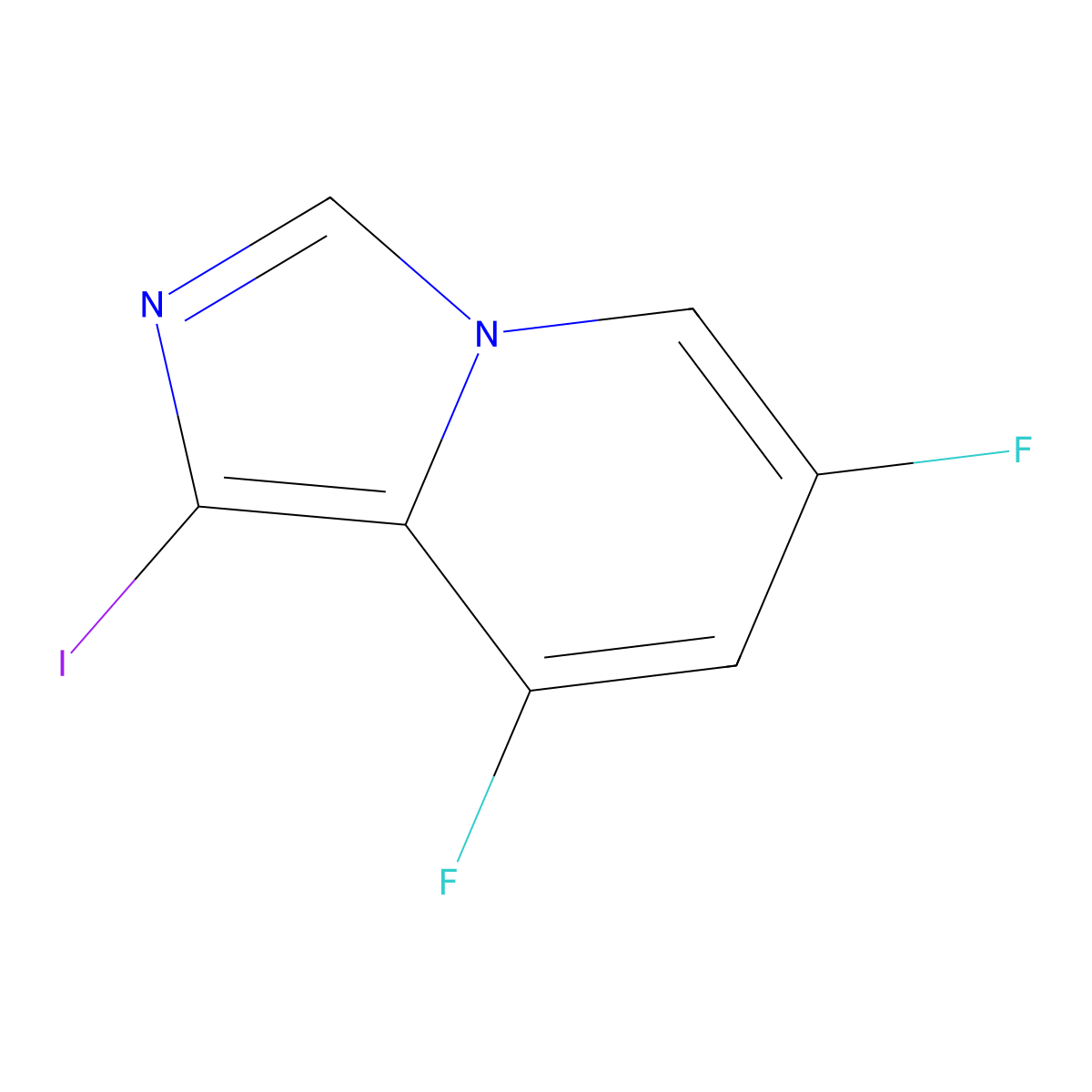 6,8-Difluoro-1-iodoimidazo[1,5-A]pyridine molecular structure, CAS 1431163-22-2