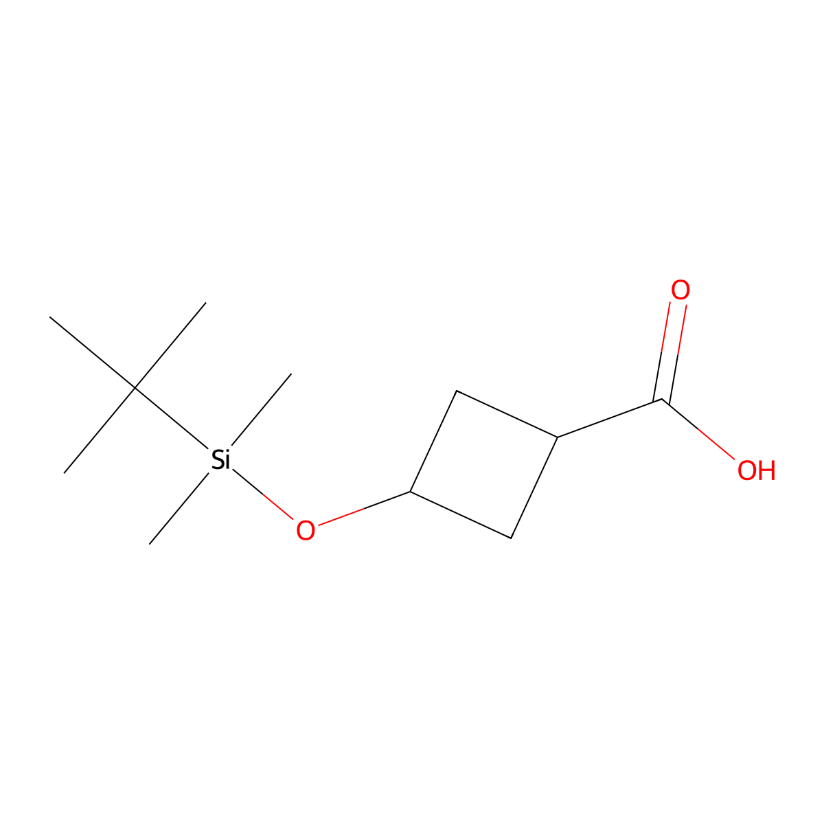 cis-3-[(Tert-butyldimethylsilyl)oxy]cyclobutane-1-carboxylic acid molecular structure, CAS 1431285-79-8