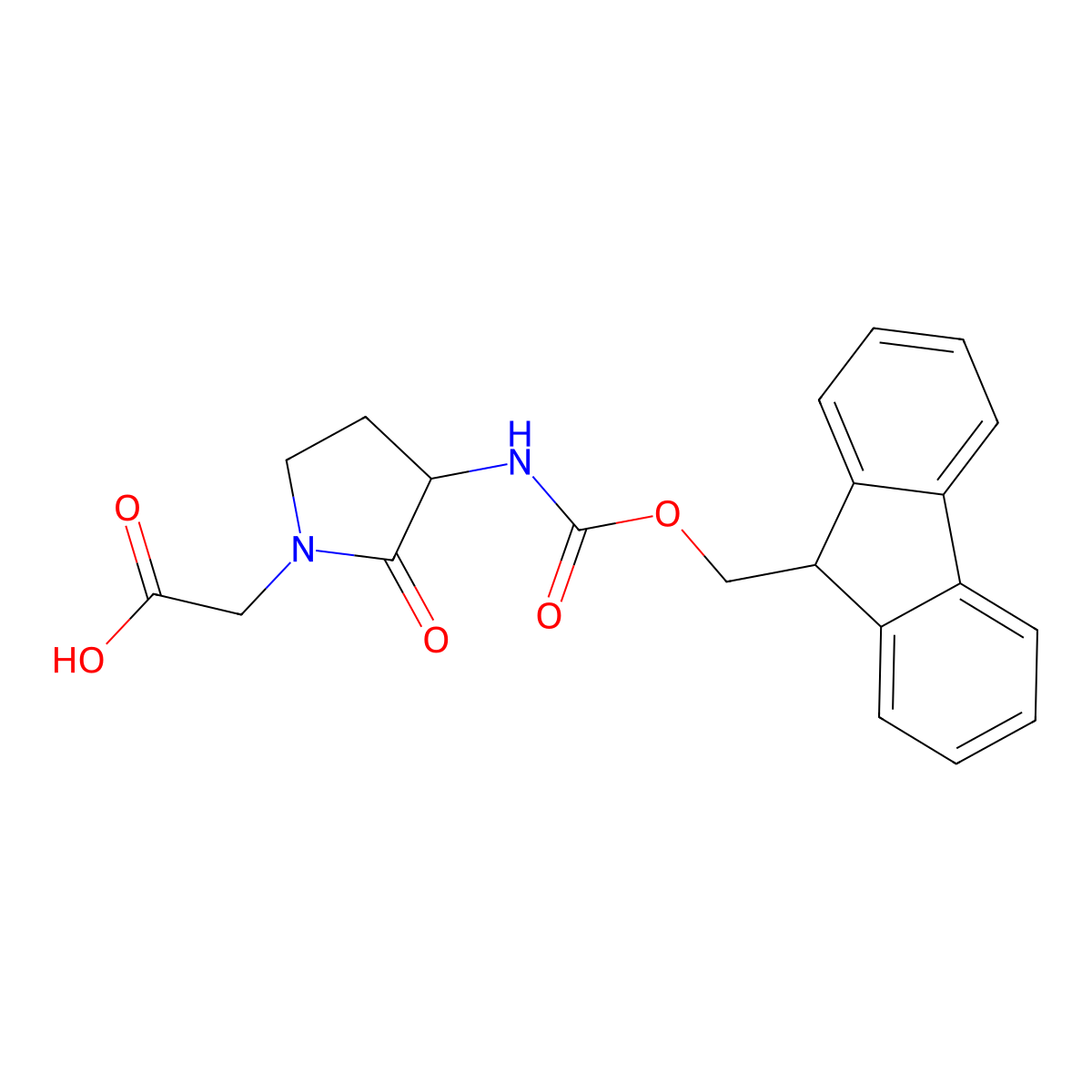 (3R)-Fmoc-2-oxo-1-Pyrrolidineacetic acid molecular structure, CAS 143129-76-4
