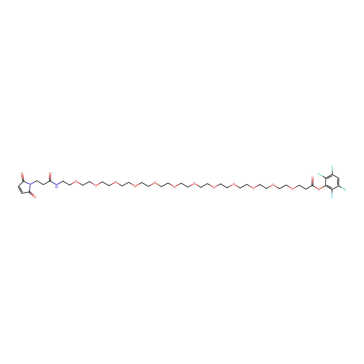 Mal-amido-PEG12-TFP ester molecular structure, CAS 1431295-77-0