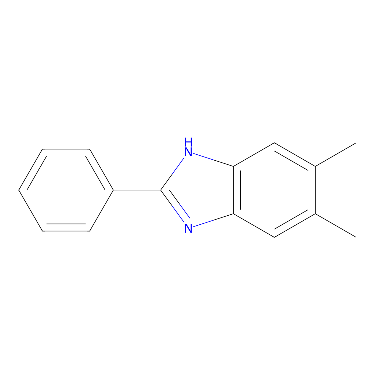 5,6-Dimethyl-2-phenyl-1h-benzimidazole molecular structure, CAS 14313-45-2