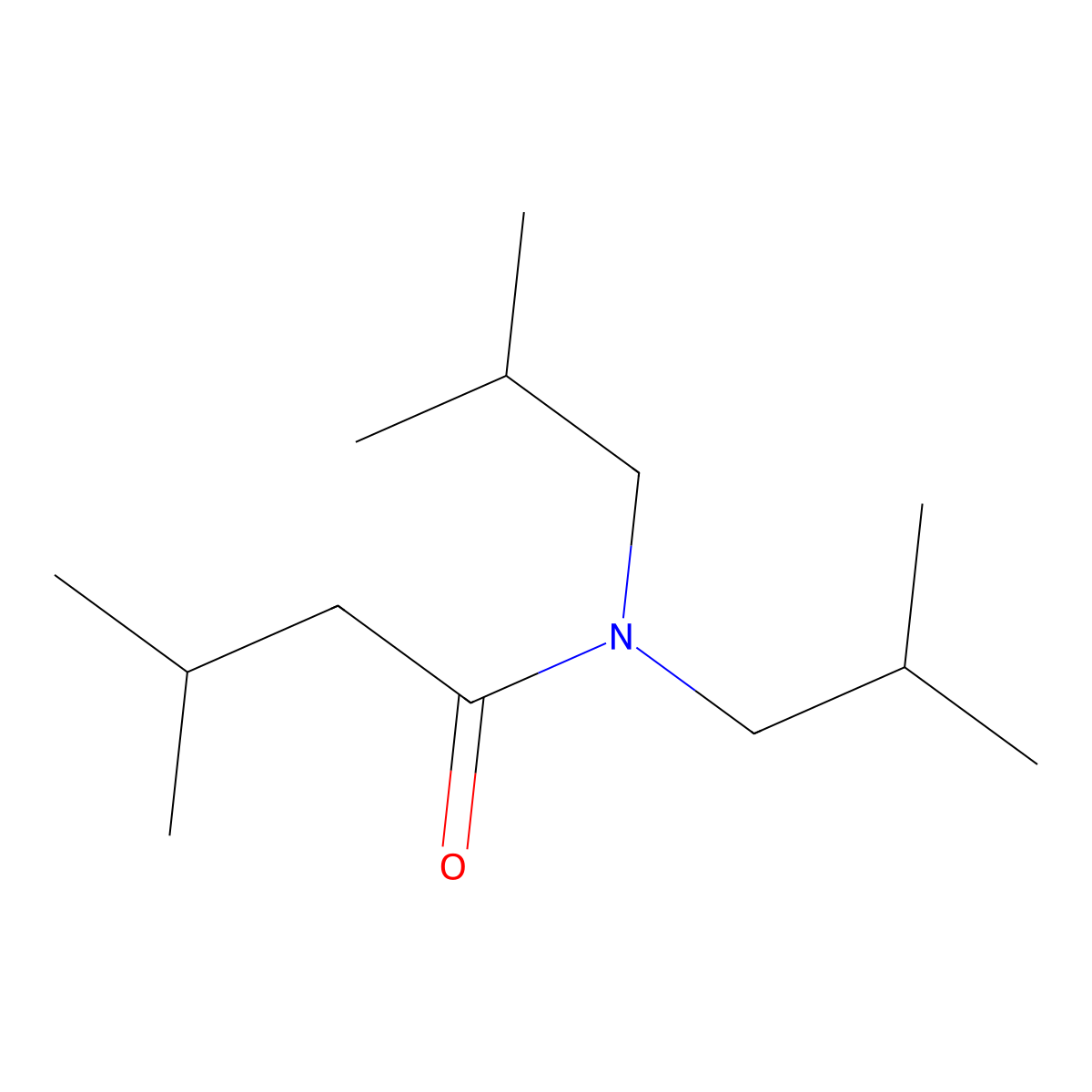 3-Methyl-n,n-bis(2-methylpropyl)butanamide molecular structure, CAS 14313-90-7