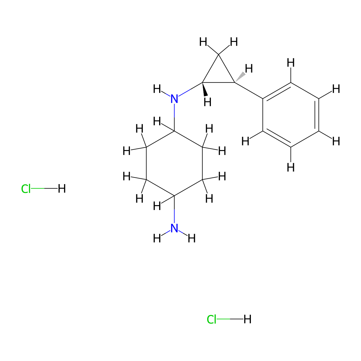 Iadademstat dihydrochloride molecular structure, CAS 1431303-72-8