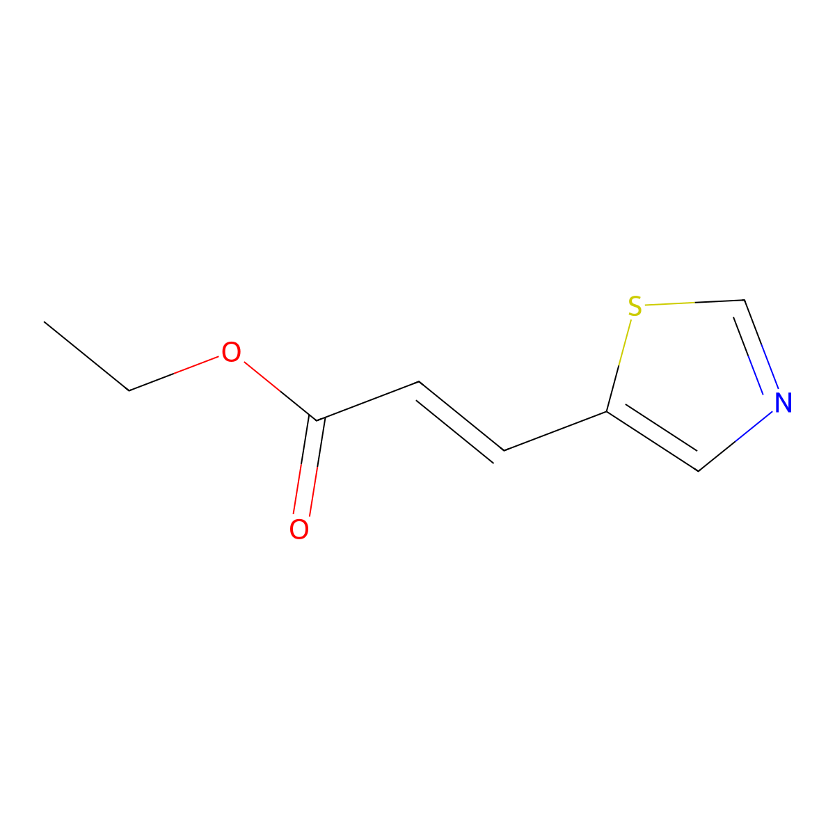 Ethyl (E)-3-(thiazol-5-yl)acrylate molecular structure, CAS 1431304-39-0