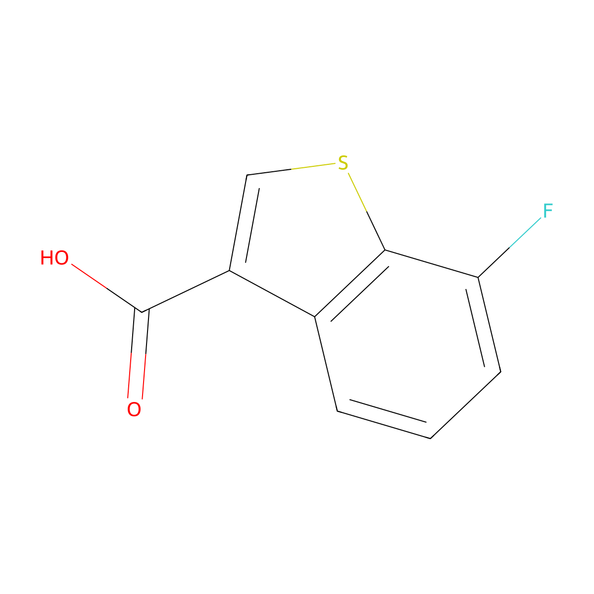 7-Fluoro-1-benzothiophene-3-carboxylic acid molecular structure, CAS 1431309-15-7