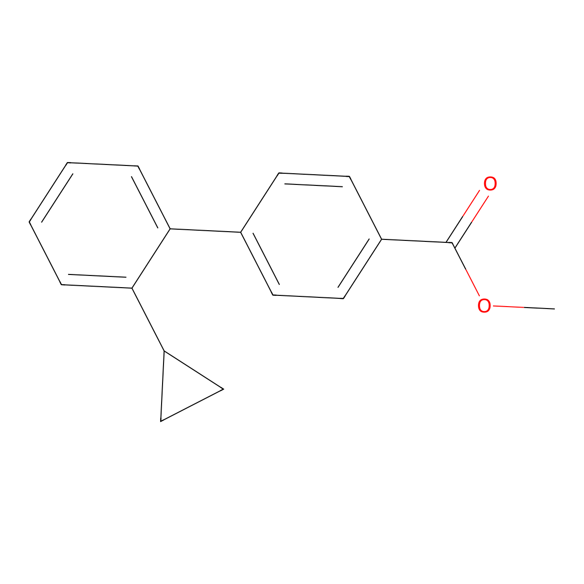 Methyl 2'-cyclopropyl-[1,1'-biphenyl]-4-carboxylate molecular structure, CAS 1431311-01-1
