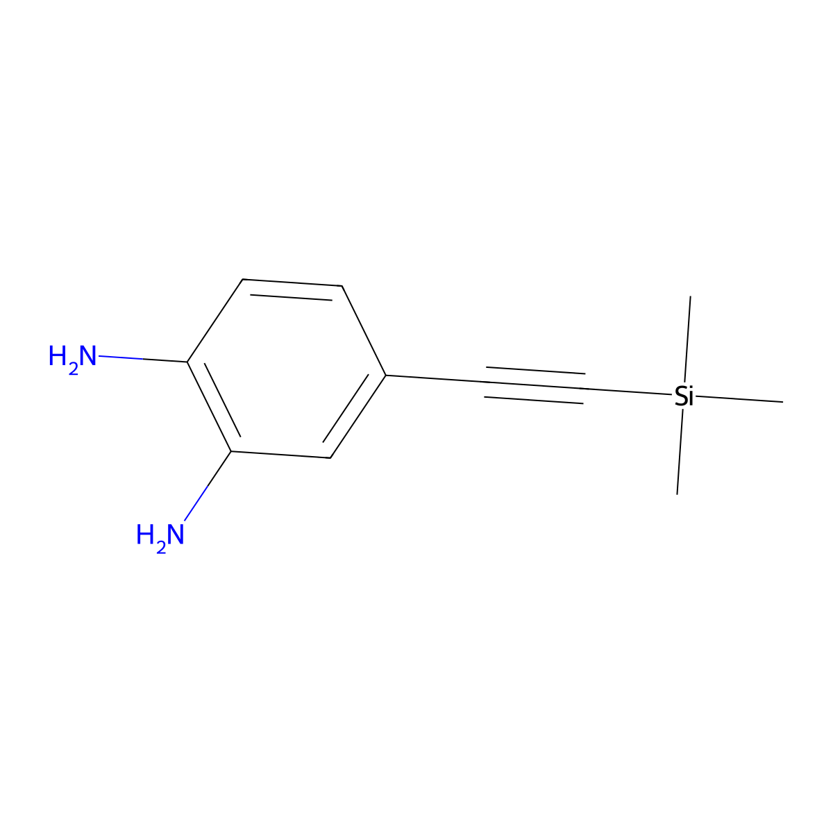 4-((Trimethylsilyl)ethynyl)benzene-1,2-diamine molecular structure, CAS 1431322-87-0