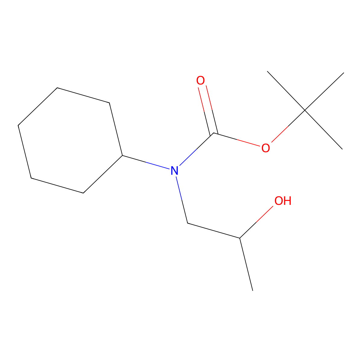 Tert-butyl cyclohexyl(2-hydroxypropyl)carbamate molecular structure, CAS 1431326-46-3