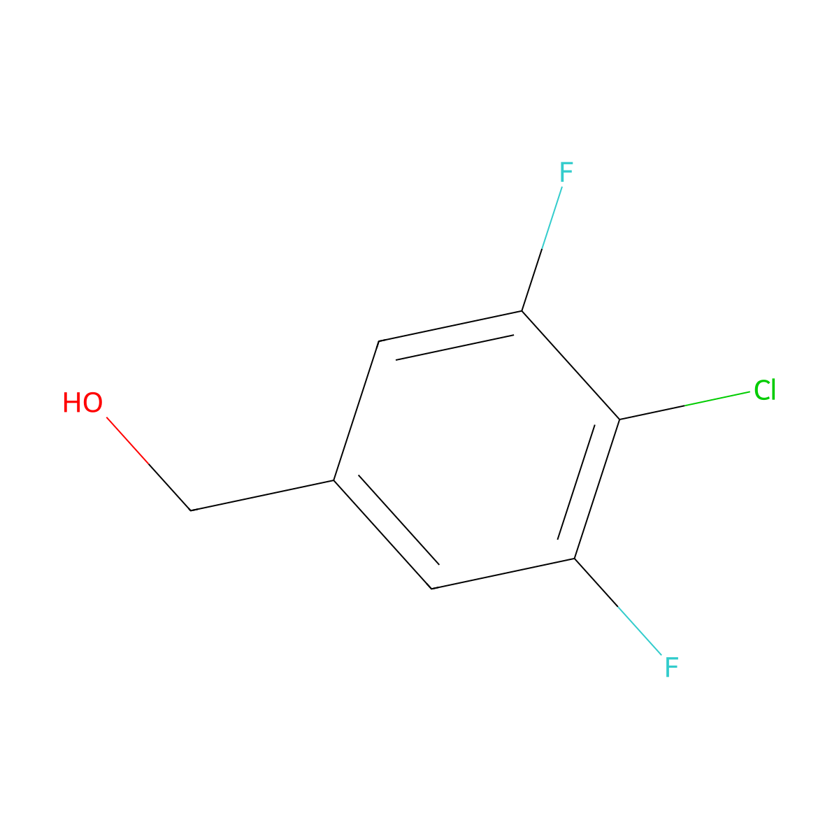 4-Chloro-3,5-difluorobenzyl alcohol molecular structure, CAS 1431329-58-6