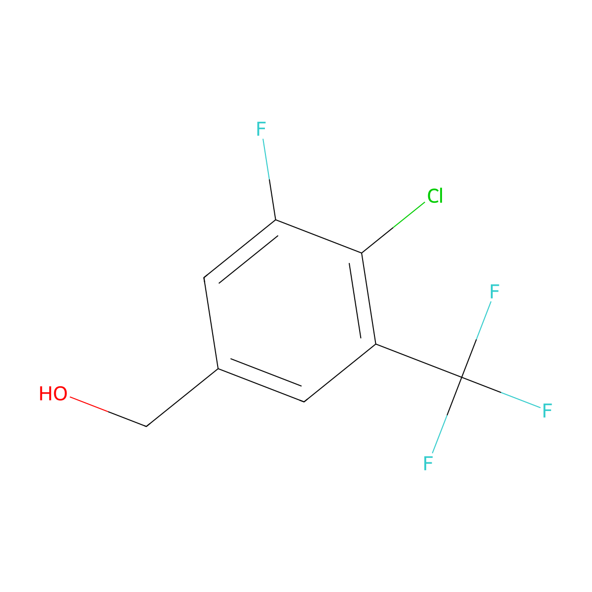 4-Chloro-3-fluoro-5-(trifluoromethyl)benzyl alcohol molecular structure, CAS 1431329-65-5