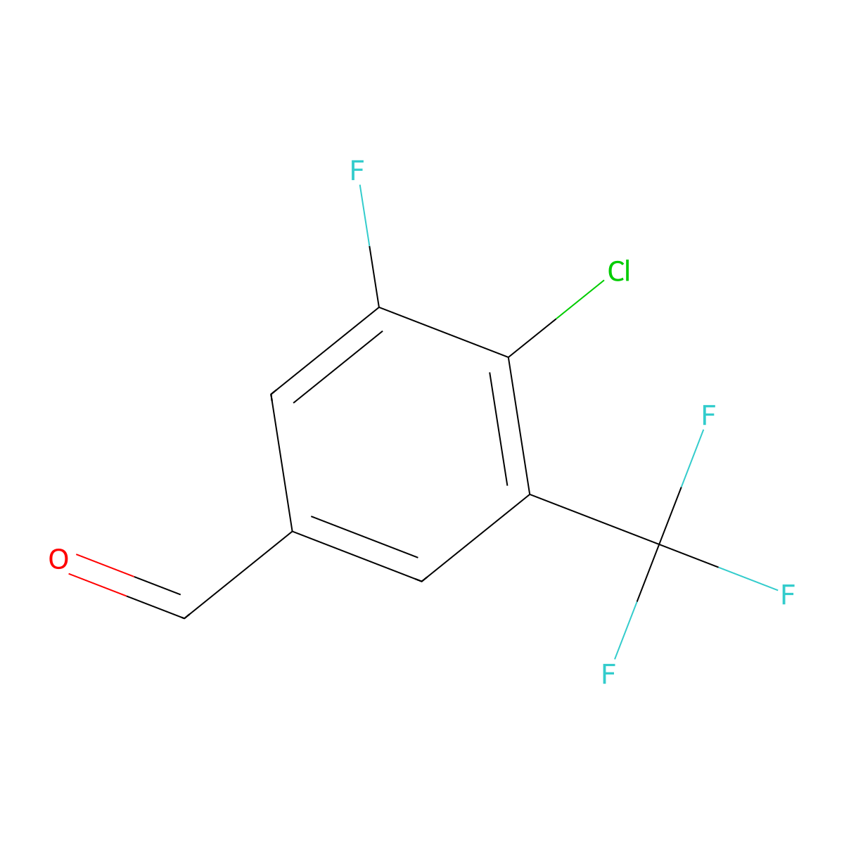 4-Chloro-3-fluoro-5-(trifluoromethyl)benzaldehyde molecular structure, CAS 1431329-67-7