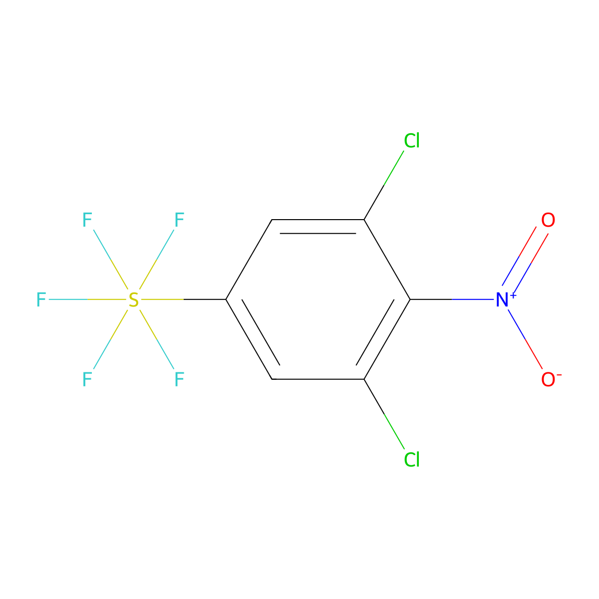 2,6-Dichloro-4-(pentafluorosulfur)nitrobenzene molecular structure, CAS 1431329-68-8