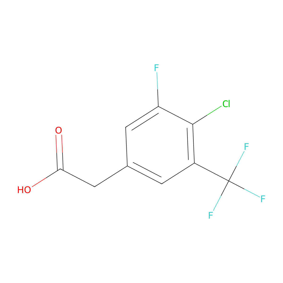 4-Chloro-3-fluoro-5-(trifluoromethyl)phenylacetic acid molecular structure, CAS 1431329-73-5