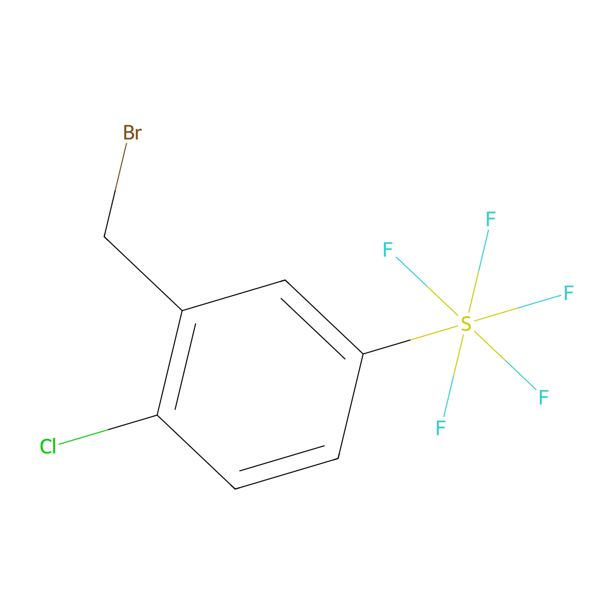 2-Chloro-5-(pentafluorothio)benzyl bromide molecular structure, CAS 1431329-74-6