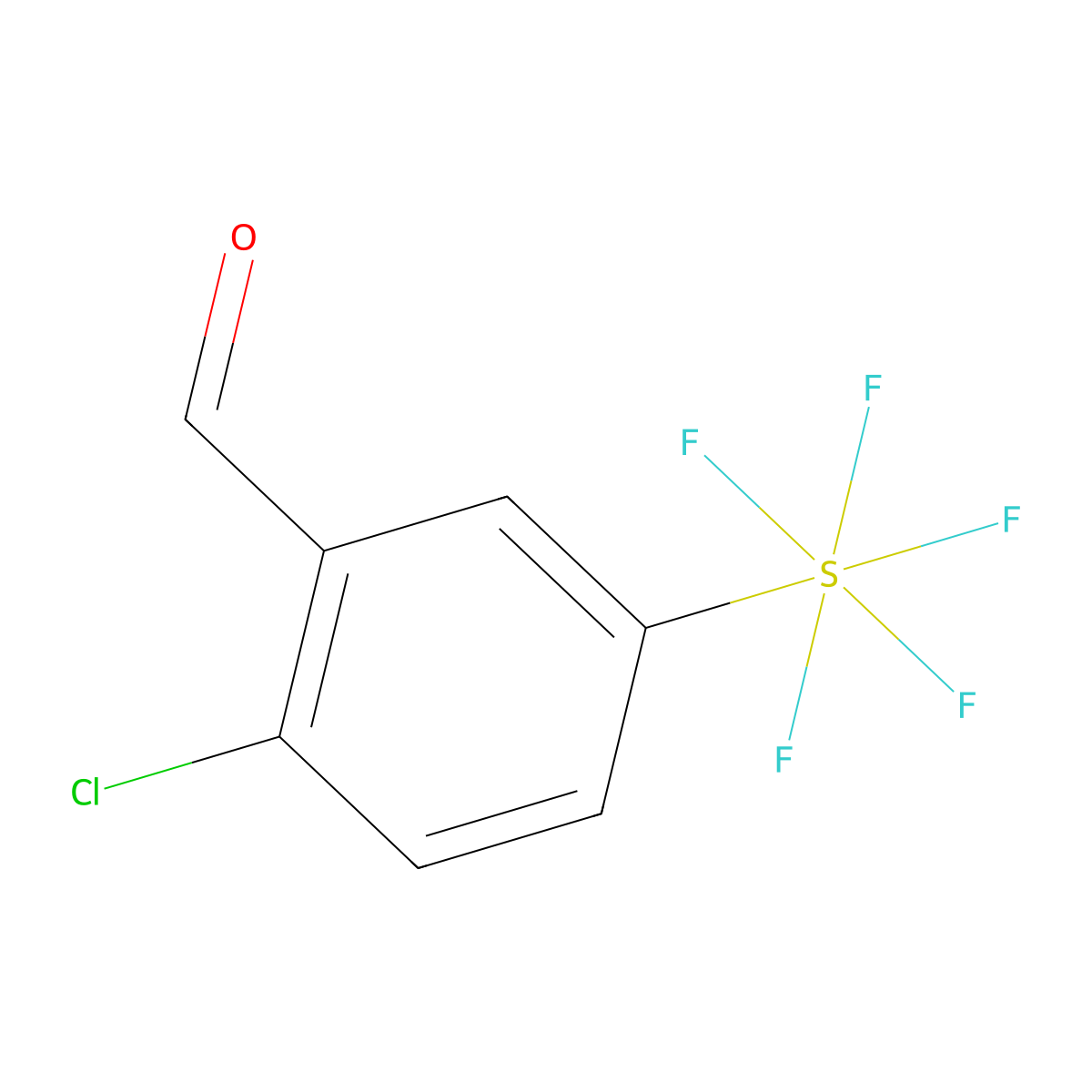 2-Chloro-5-(pentafluorosulfur)benzaldehyde molecular structure, CAS 1431329-76-8