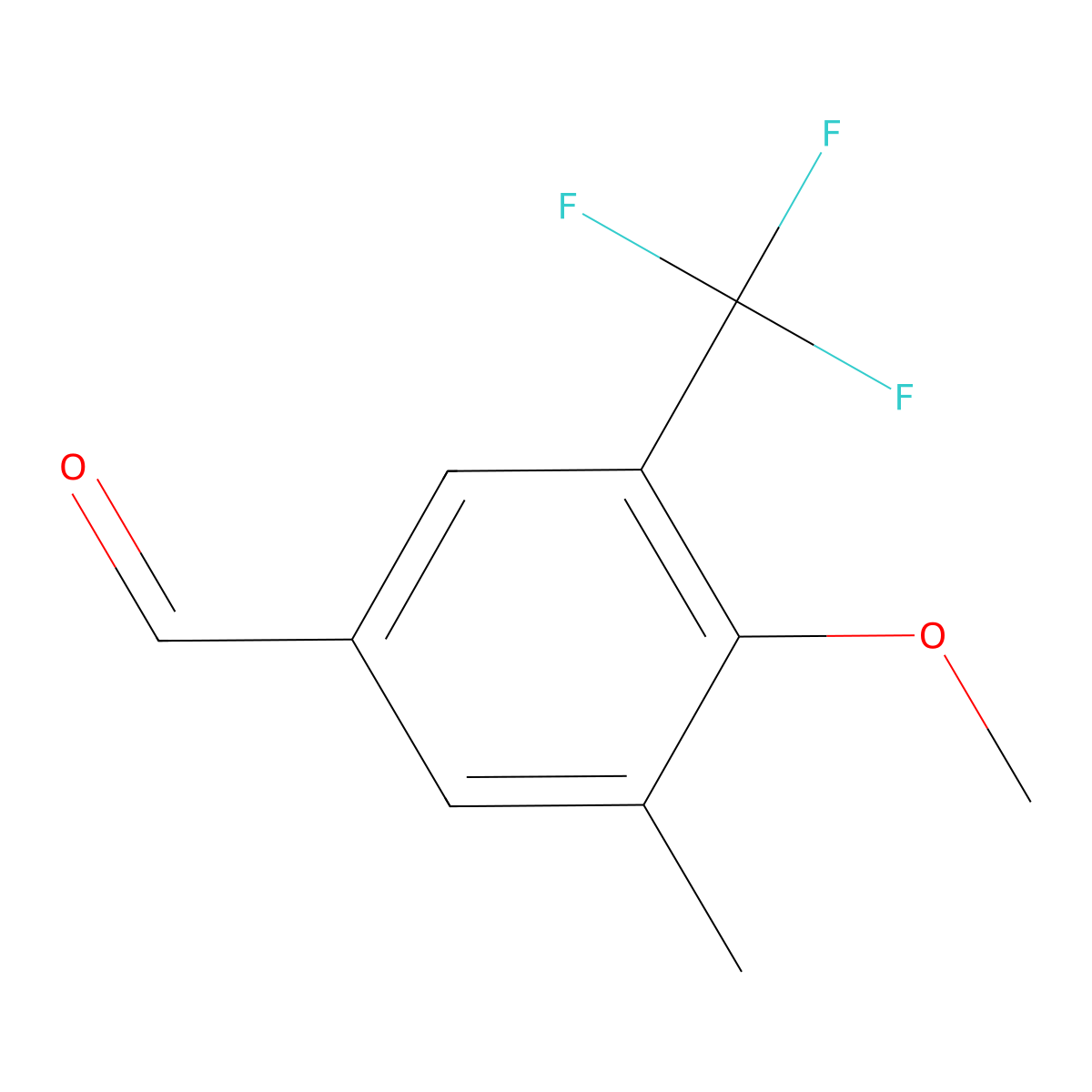 4-Methoxy-3-methyl-5-(trifluoromethyl)benzaldehyde molecular structure, CAS 1431329-77-9