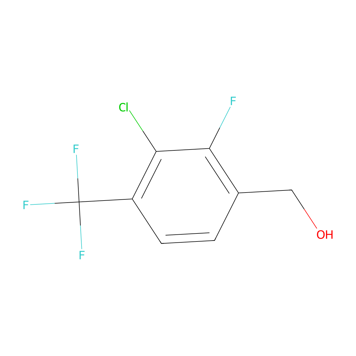 3-Chloro-2-fluoro-4-(trifluoromethyl)benzyl alcohol molecular structure, CAS 1431329-79-1