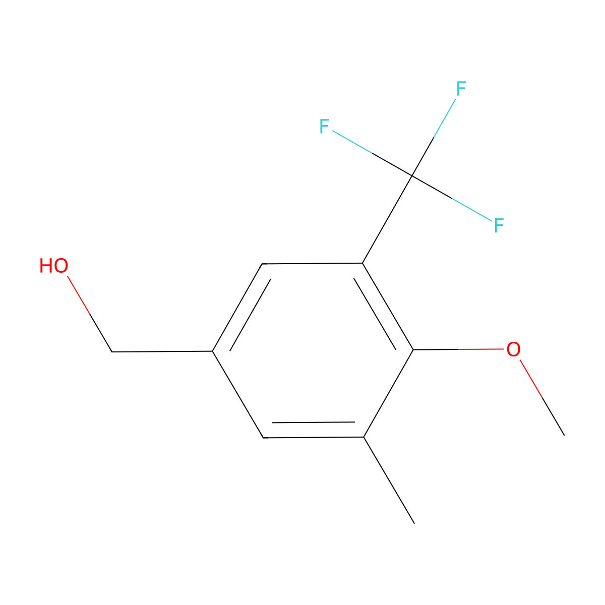 4-Methoxy-3-methyl-5-(trifluoromethyl)benzyl alcohol molecular structure, CAS 1431329-82-6