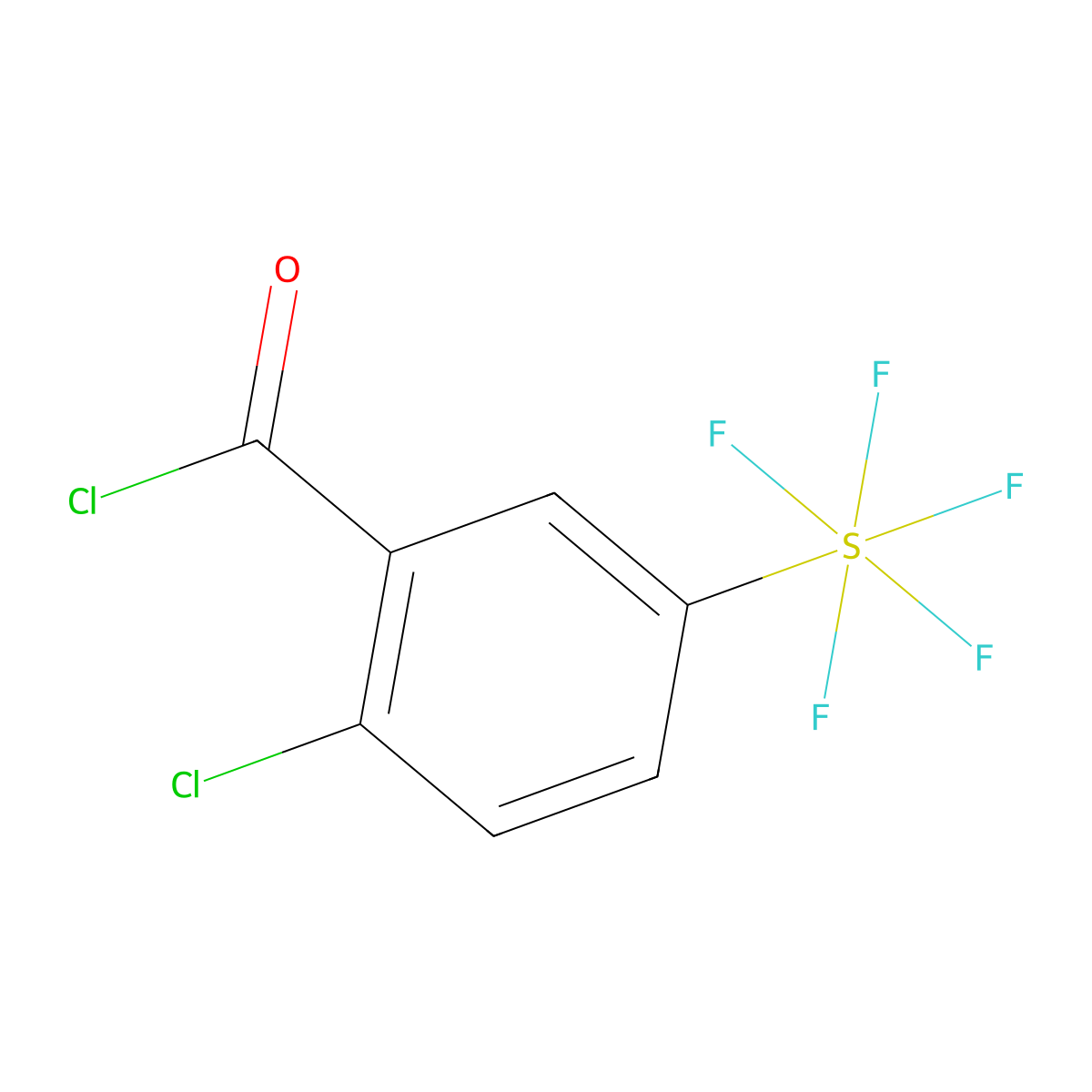 2-Chloro-5-(pentafluorosulfur)benzoyl chloride molecular structure, CAS 1431329-83-7