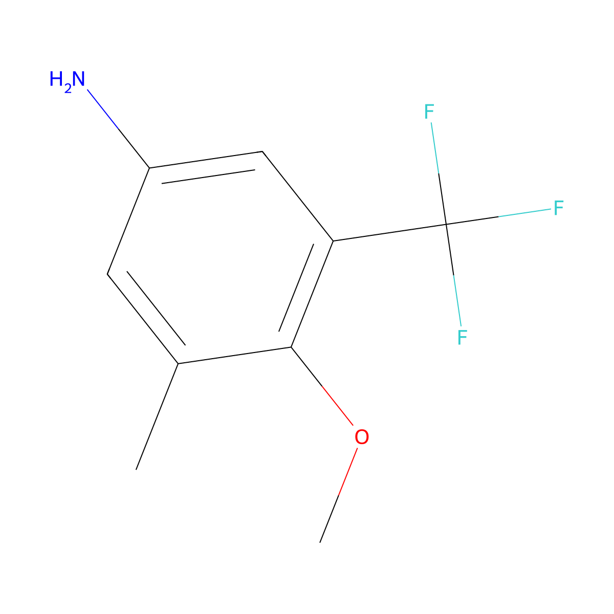 4-Methoxy-3-methyl-5-(trifluoromethyl)aniline molecular structure, CAS 1431329-84-8