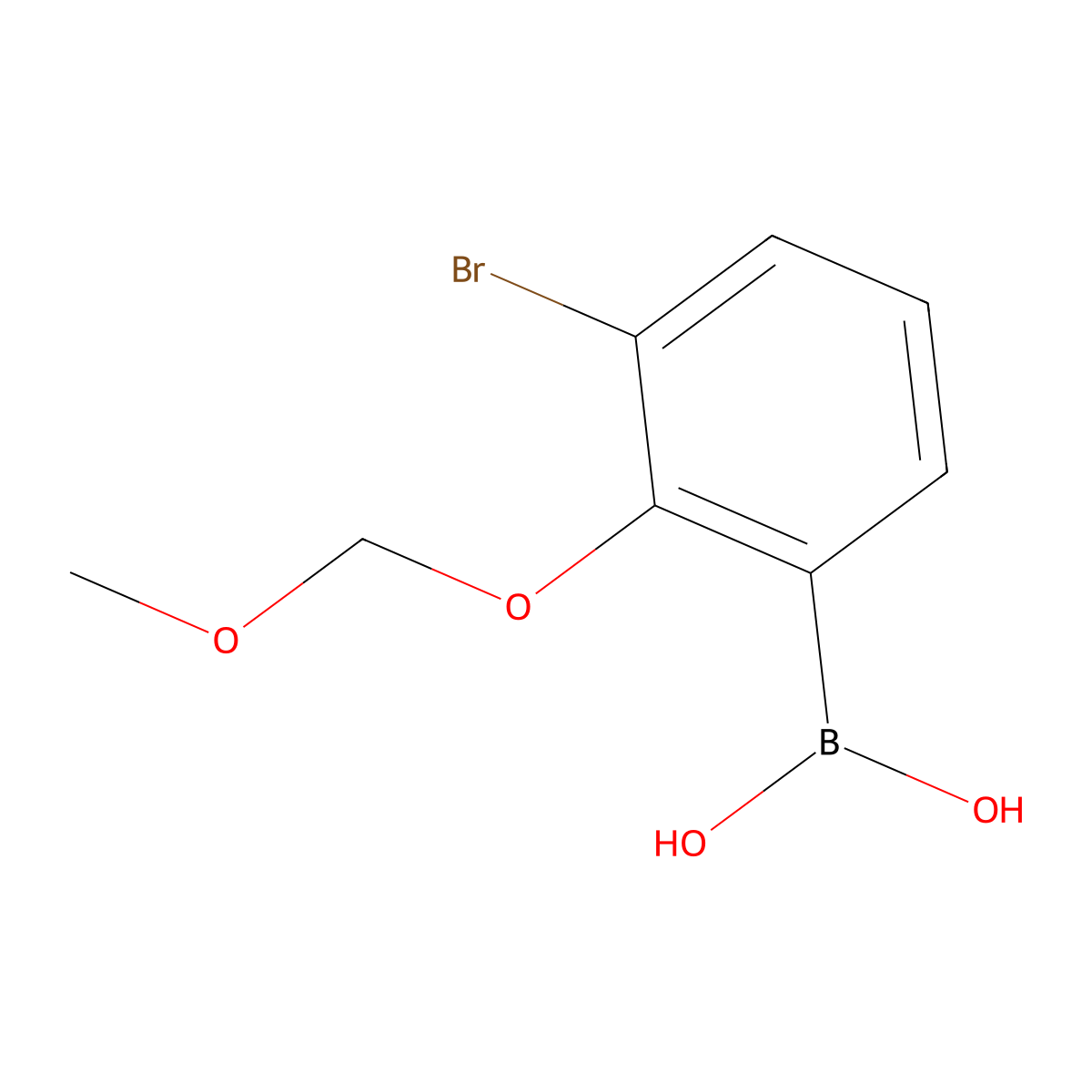 (3-Bromo-2-(methoxymethoxy)phenyl)boronic acid molecular structure, CAS 1431330-19-6