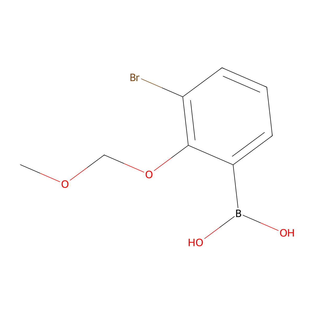(3-Bromo-2-(methoxymethoxy)phenyl)boronic acid molecular structure, CAS 1431330-19-6