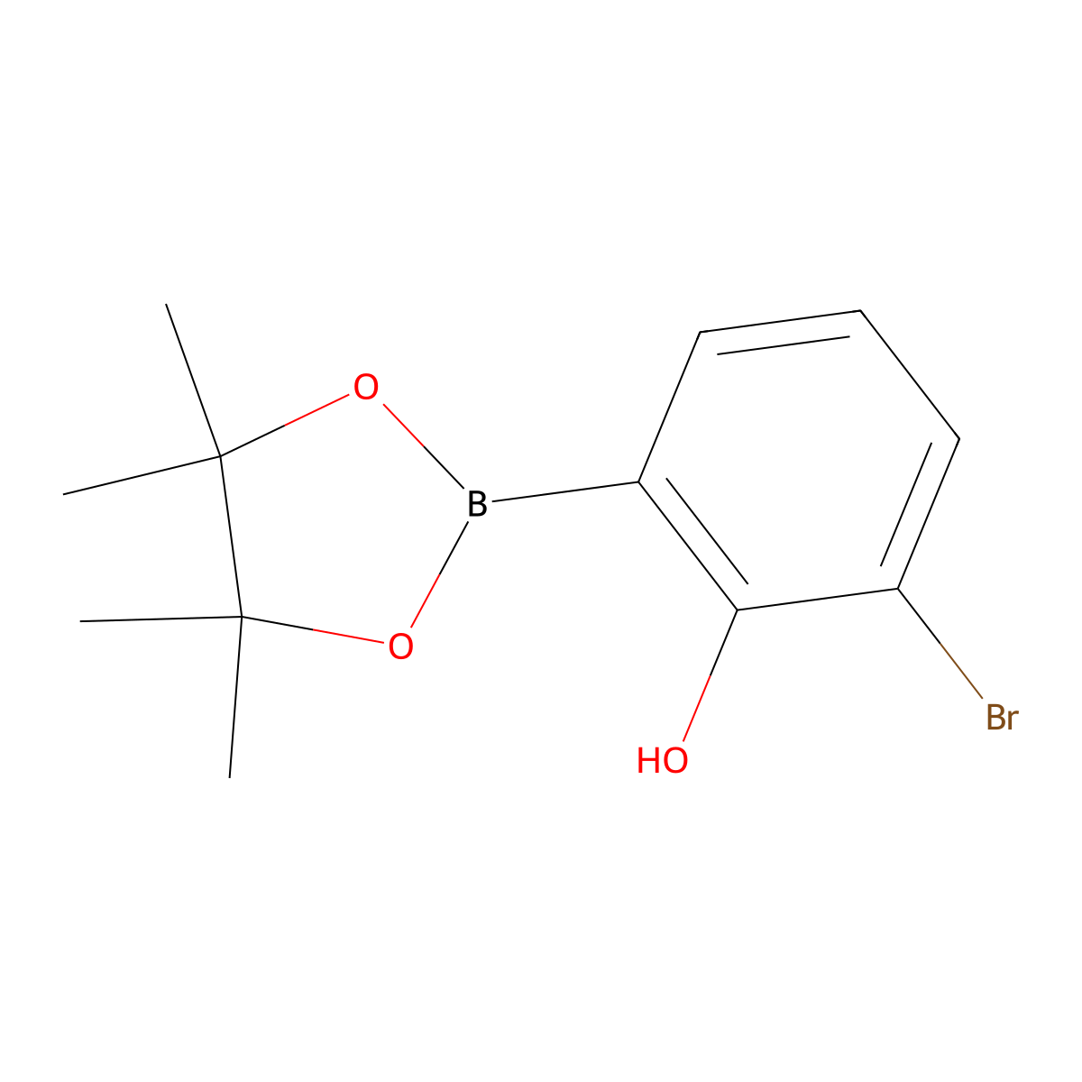 2-Bromo-6-(4,4,5,5-tetramethyl-1,3,2-dioxaborolan-2-YL)phenol molecular structure, CAS 1431330-20-9