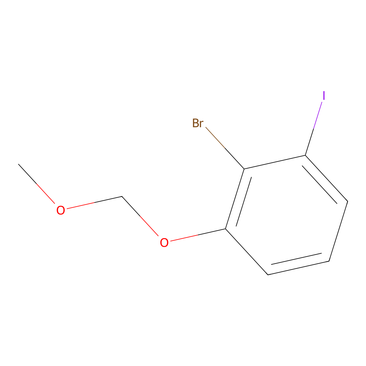 2-Bromo-1-iodo-3-(methoxymethoxy)benzene molecular structure, CAS 1431330-21-0