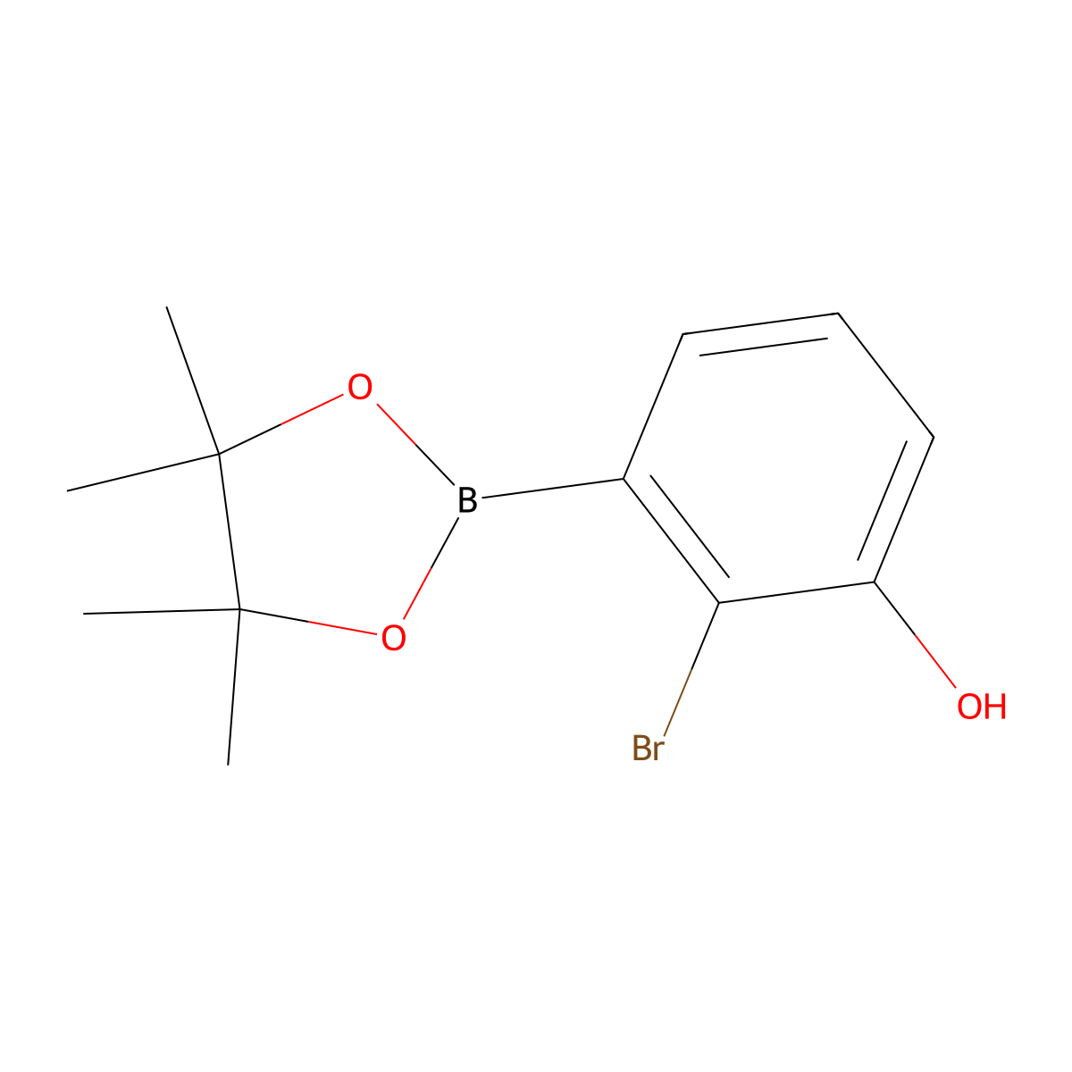 2-Bromo-3-(4,4,5,5-tetramethyl-1,3,2-dioxaborolan-2-YL)phenol molecular structure, CAS 1431330-24-3