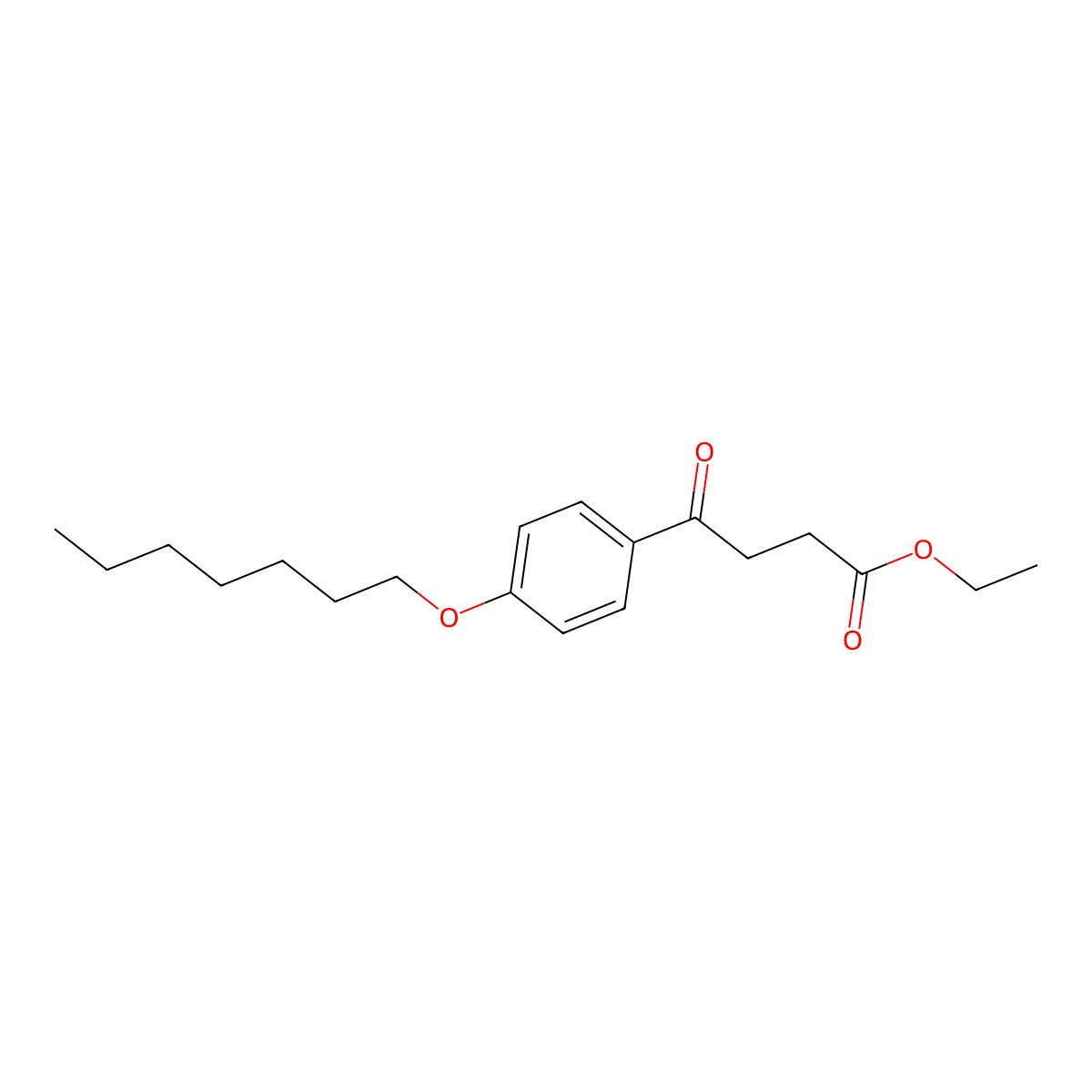 Ethyl 4-(4-heptyloxyphenyl)-4-oxobutyrate molecular structure, CAS 143134-90-1